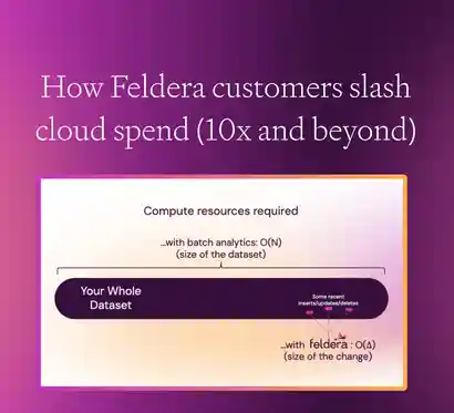 How Feldera Customers Slash Cloud Spend (10x and beyond)